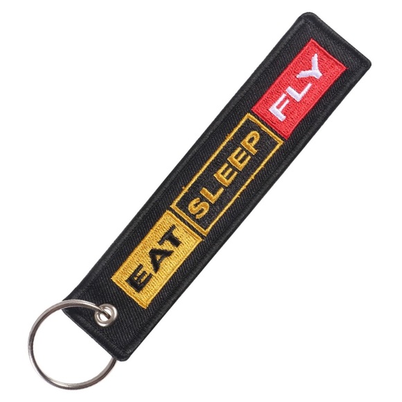 Aviator ‘Eat, Sleep, Fly’ Keychain Luggage Tag - Picture 1 of 15